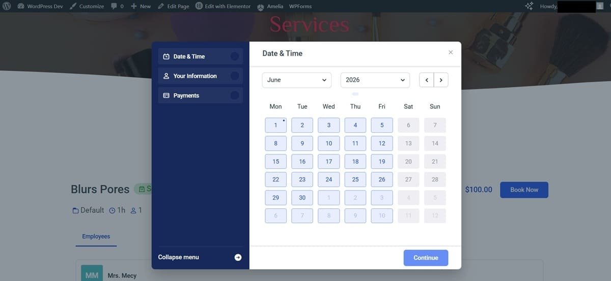 booking calender