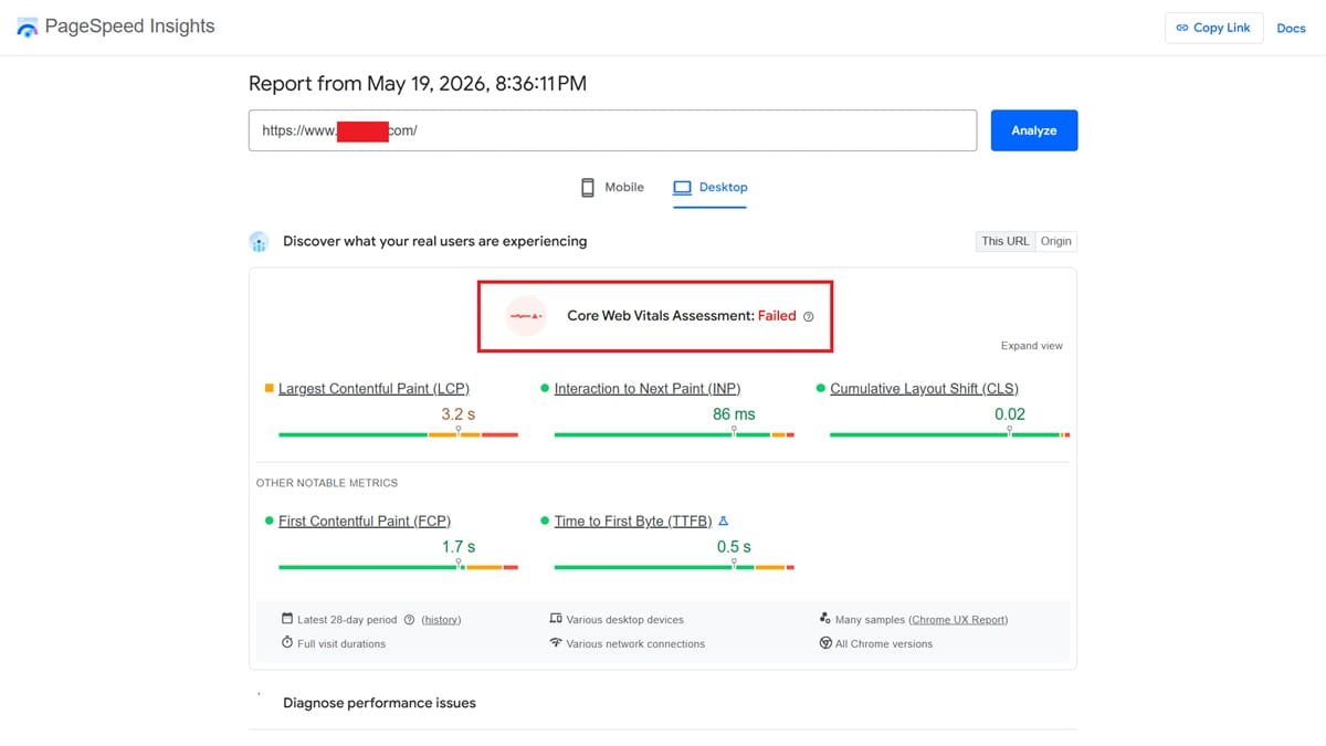 bad page speed