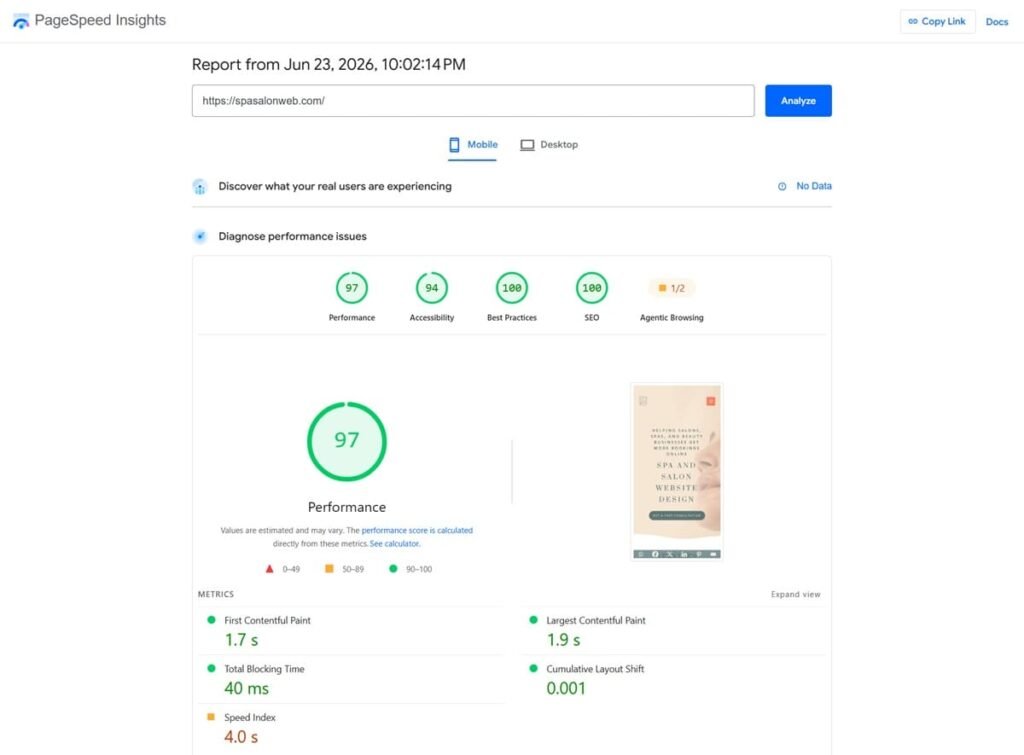 google pagespeed insights mobile