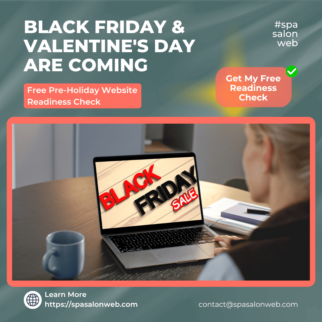 Free pre-holiday website readiness check offer from SpaSalonWeb