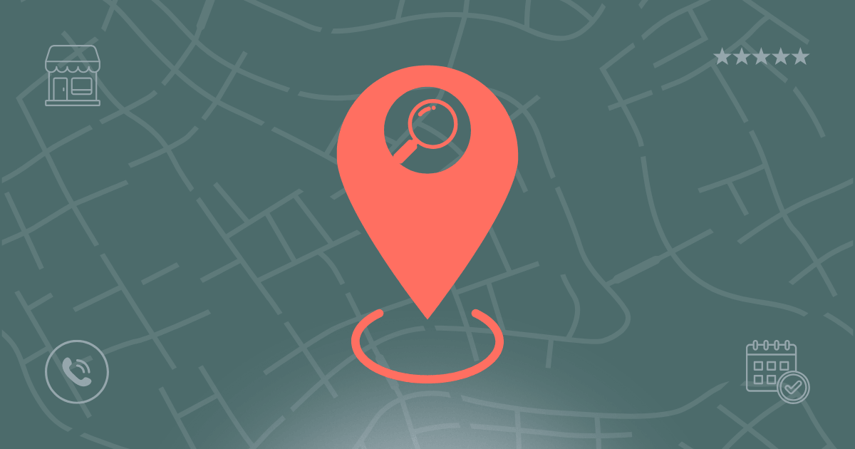 Map pin illustration representing local search visibility for salon and spa businesses